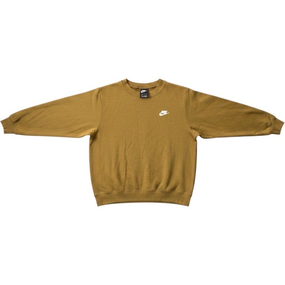 Nike Sportswear Essential Fleece Crewneck Sweatshirt Olive Gold CQ5437-368 L